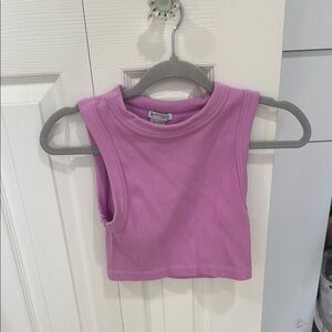 Purple Sleeveless Ribbed Kids Top